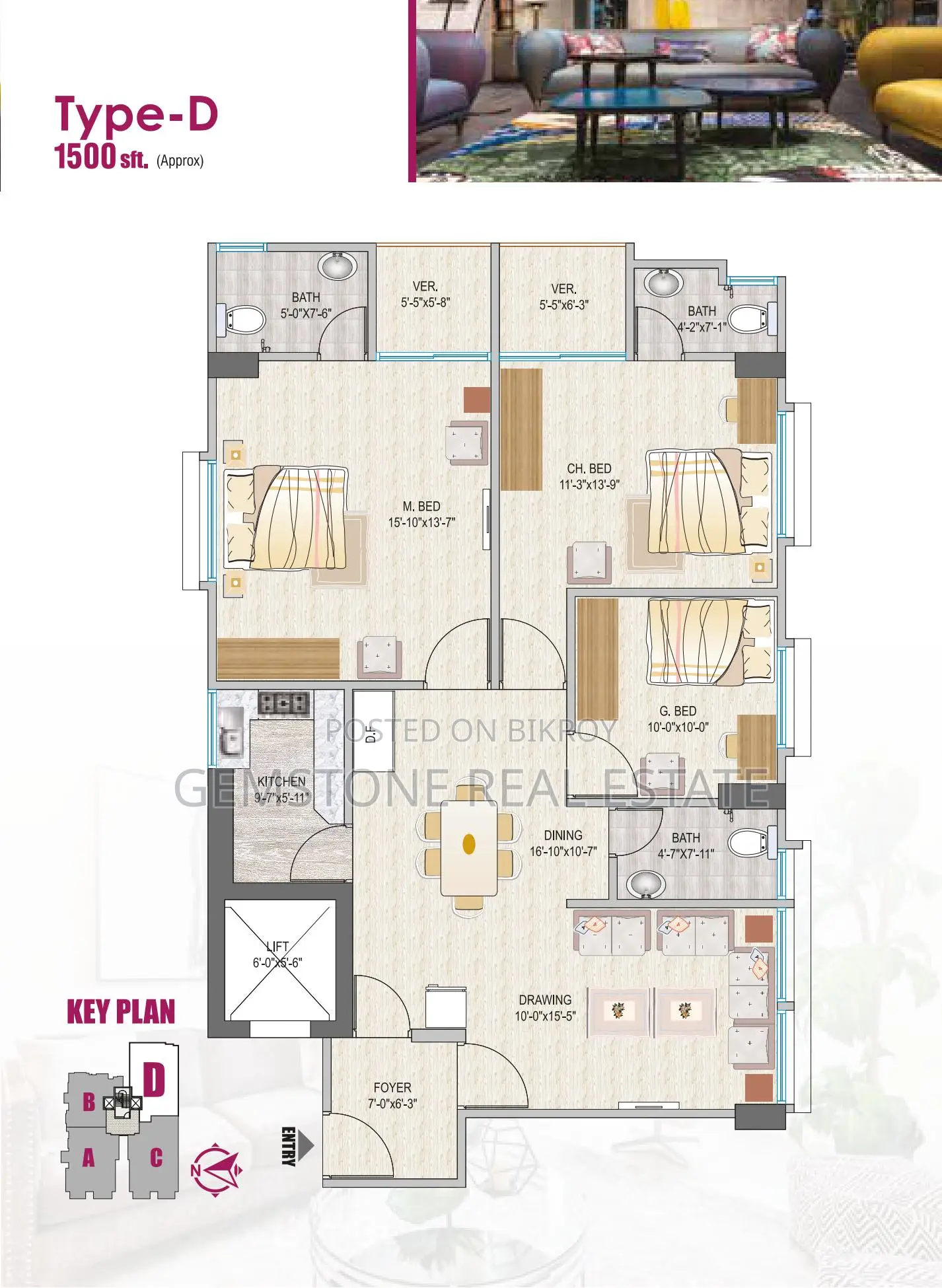 1550 sqft Bank loan Facilities and monthly installment