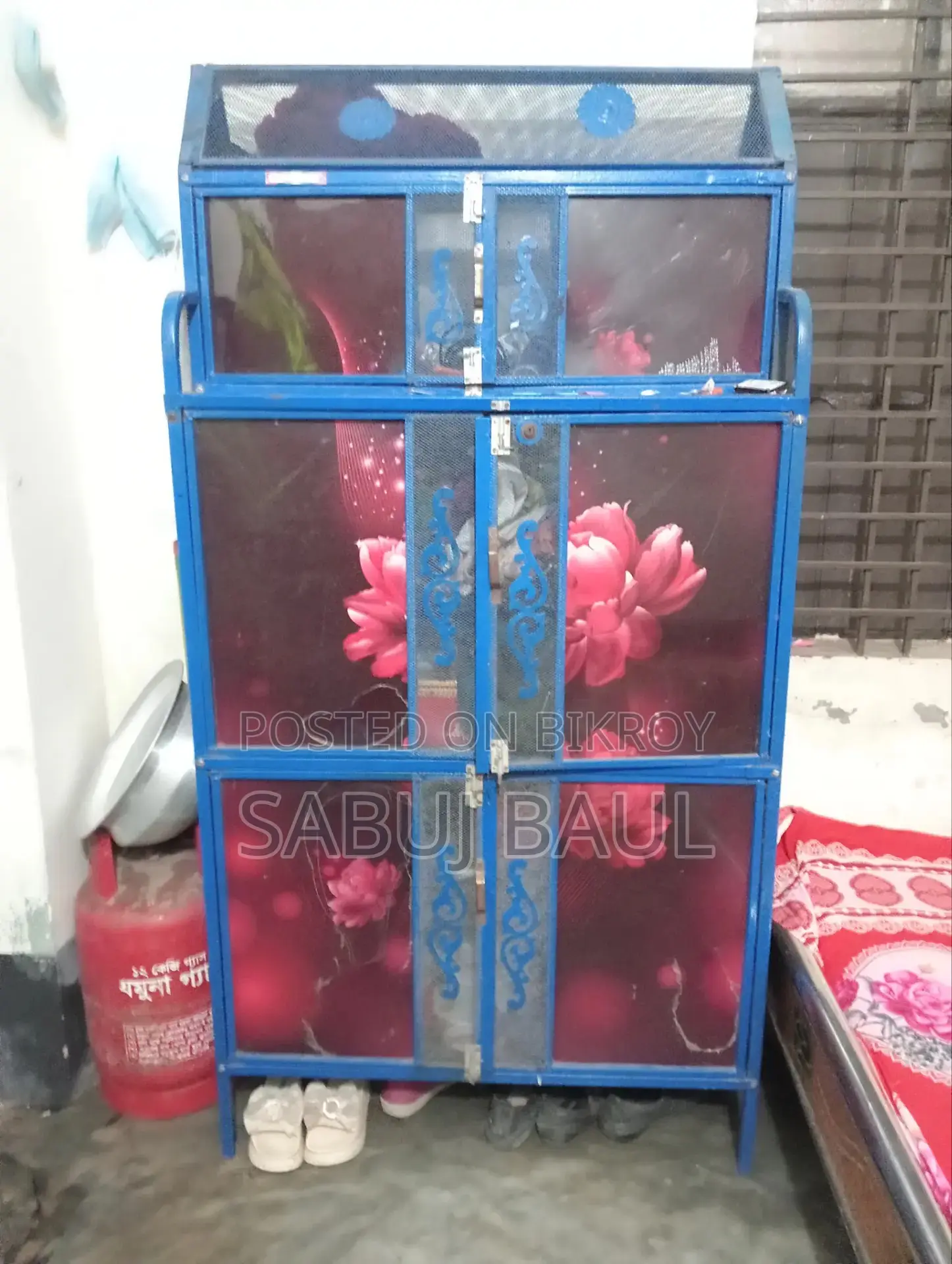 Steel Bed and Meat Safe (Can be used as a wardrobe)