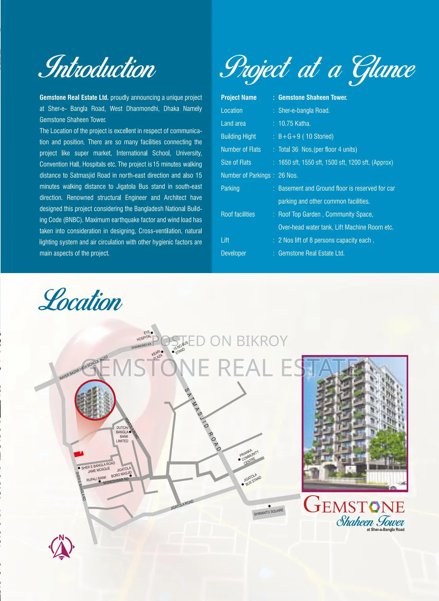 1650 sqft Flat for sale 30 Monthly Installment