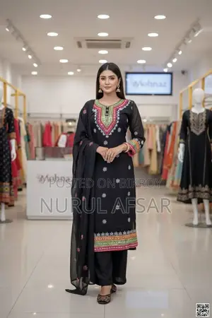 Readymade Georgette Three-Piece with Dollar and Embroidery Work
