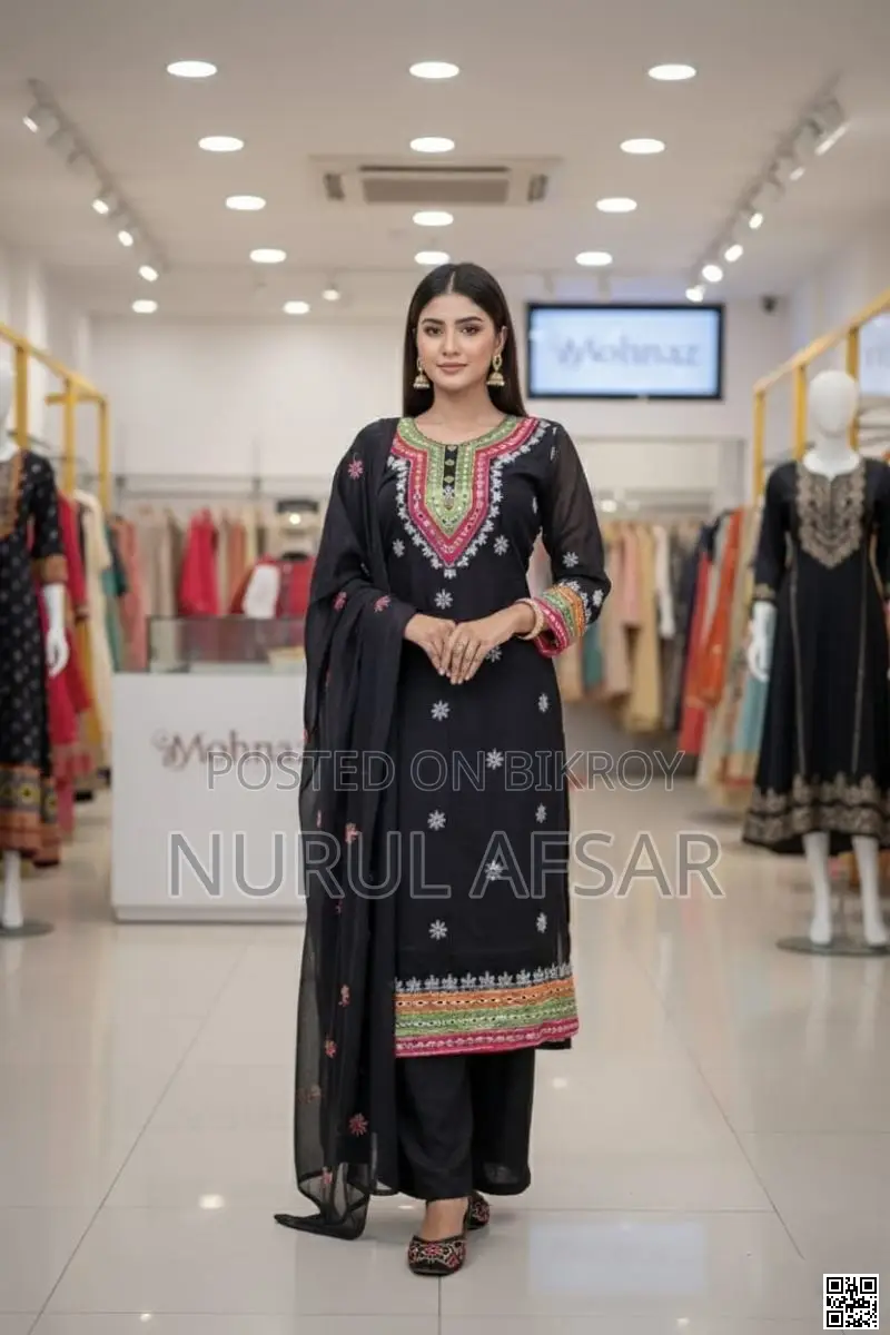 Readymade Georgette Three-Piece with Dollar and Embroidery Work