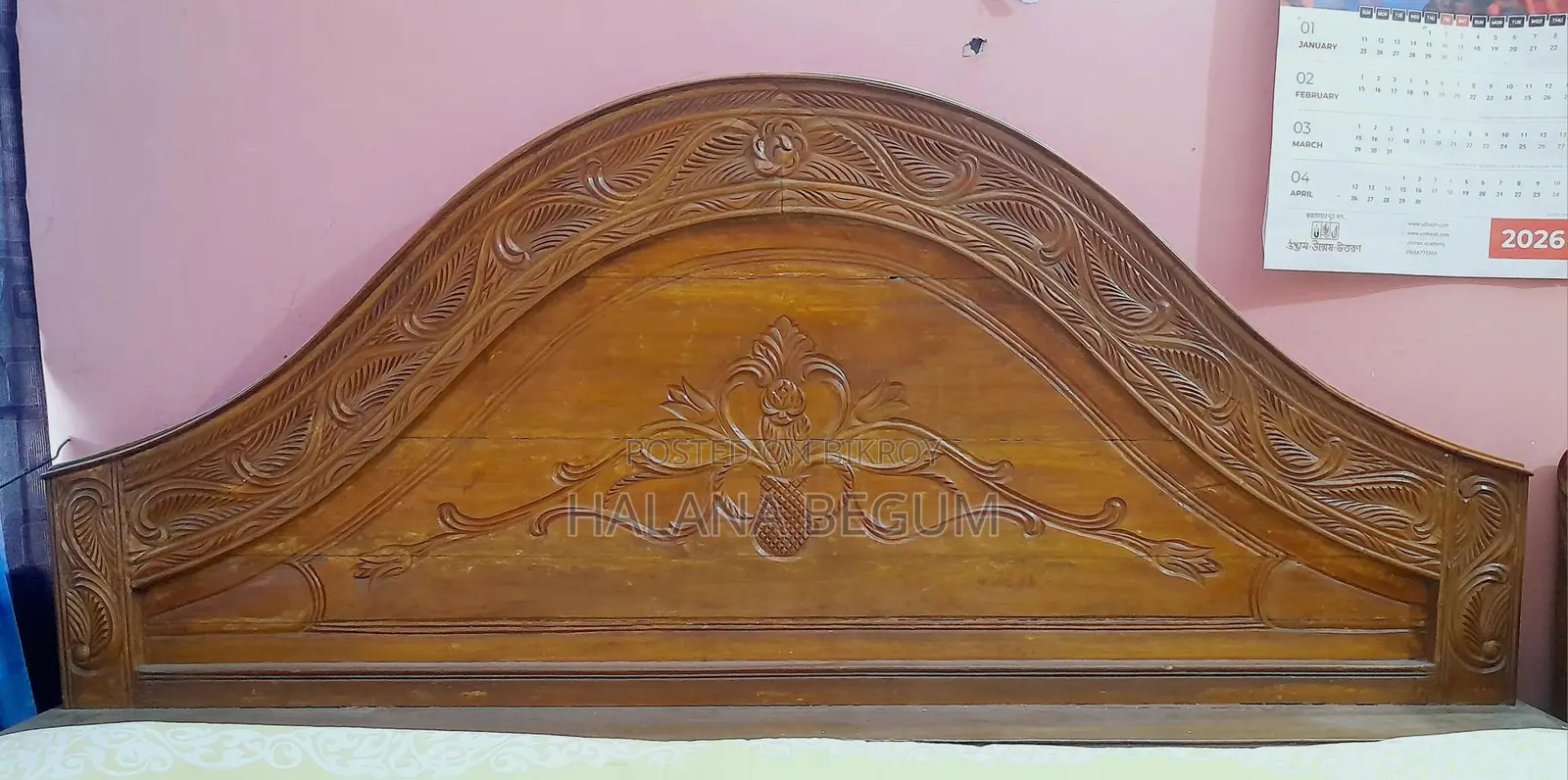 Teak Wood Bed 6ft x 7ft.
