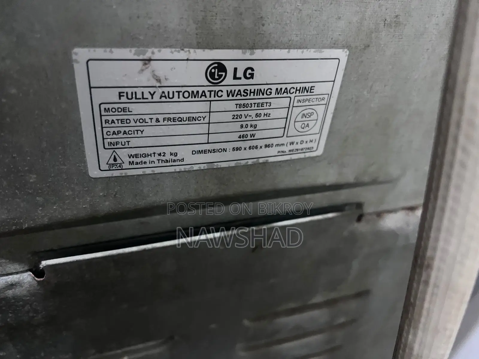 LG 9kg Washing Machine For Sale