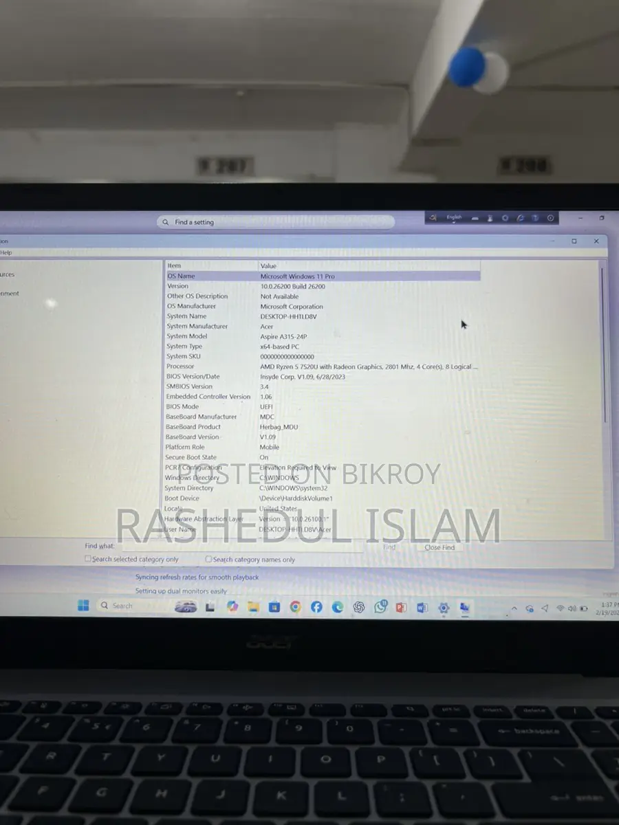 Acer Aspire 3 Ryzen 5, 8GB RAM, 512GB ROM