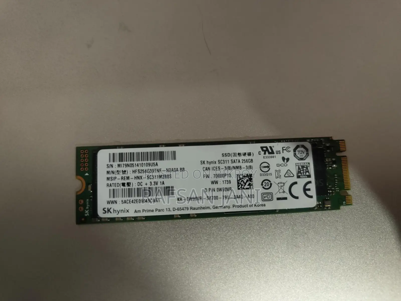 ল্যাপটপের জন্য বিশেষ M.2 256GB SSD