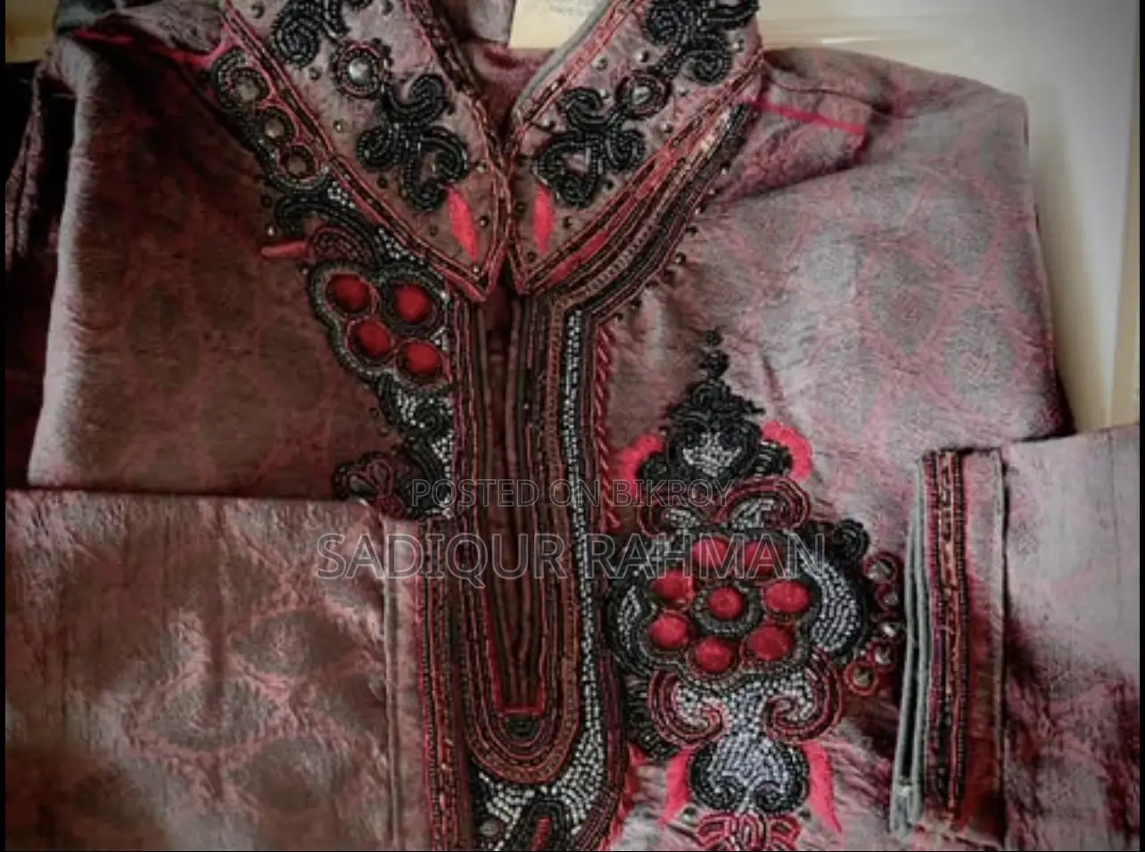 Red Royal Glow Velvet Punjabi