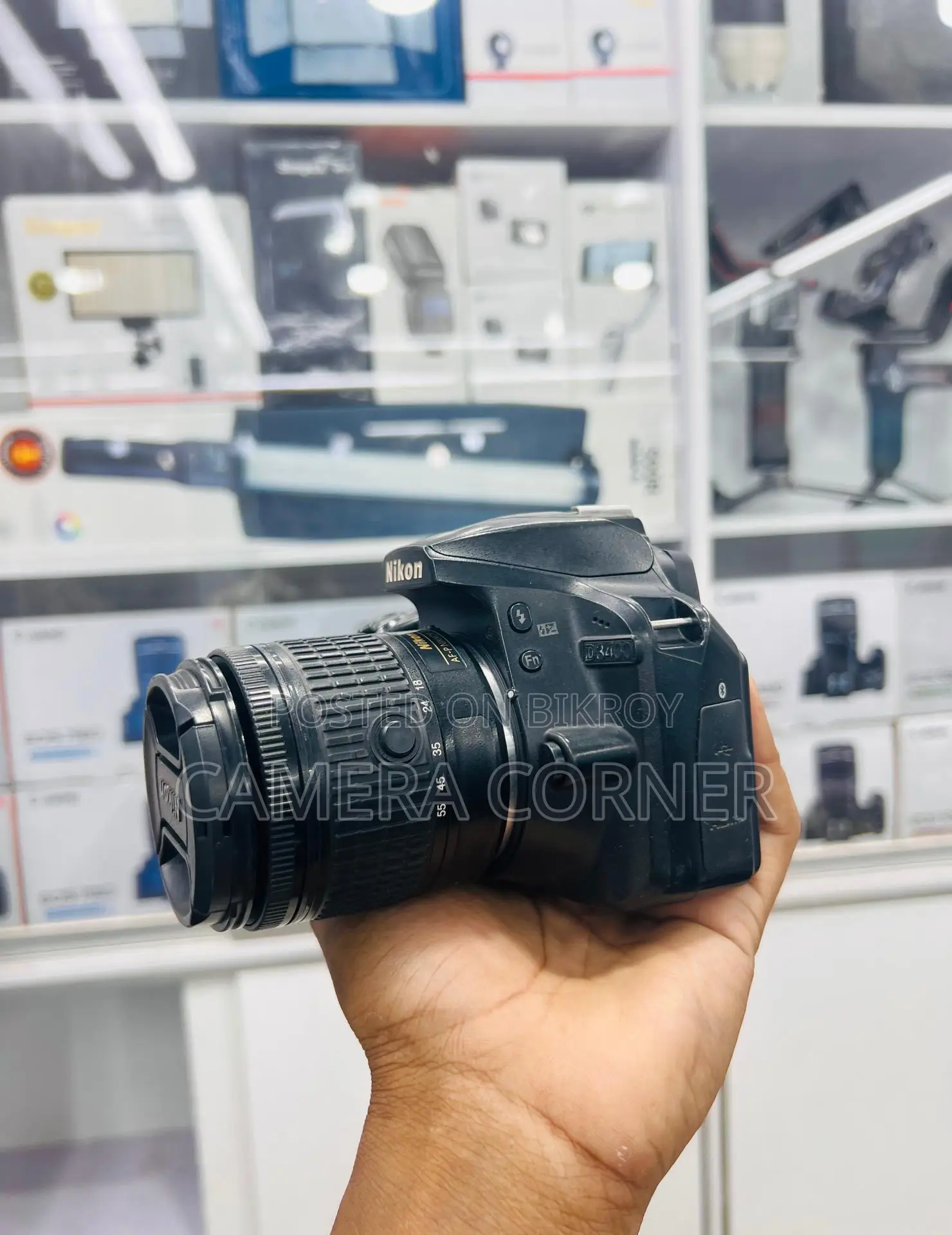 Nikon D-3400 camera with 18-55mm Lens