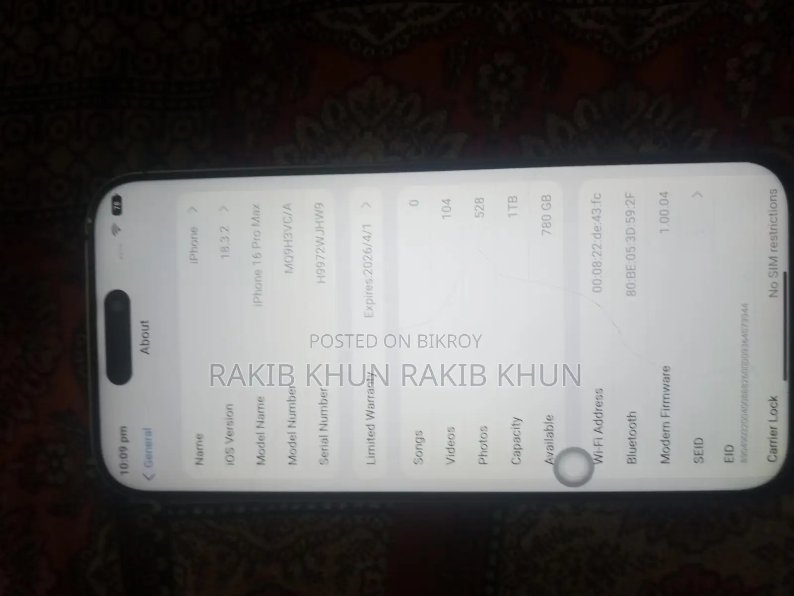 Apple iPhone 16 Pro Max Copy (Used)