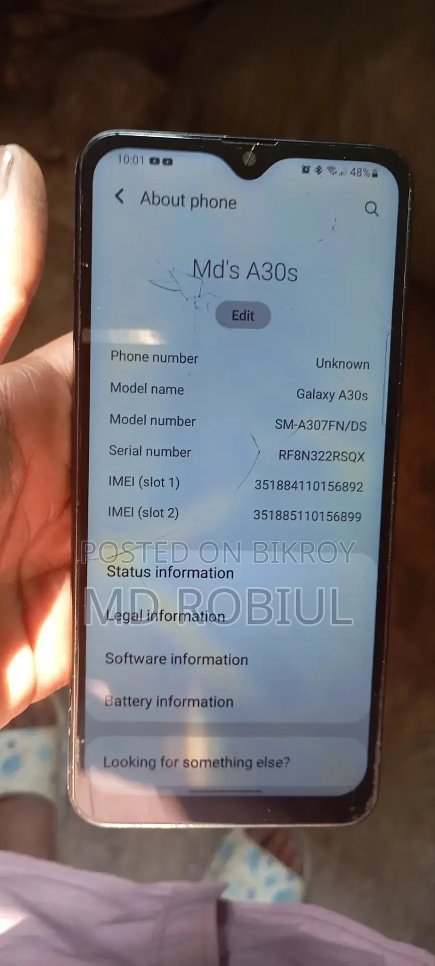 Samsung Galaxy A30s new (Used)
