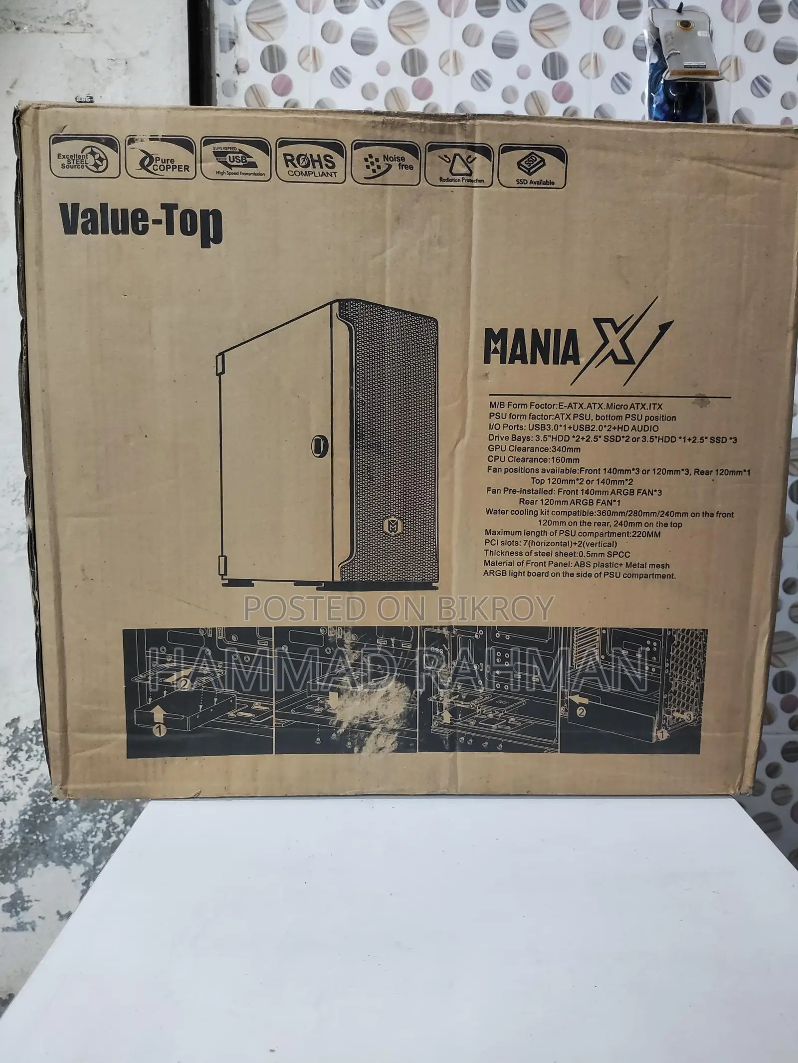 Value-top Mania X1 ATX Full Tower RGB Gaming Casing
