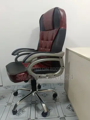 Executive Leather Office Chair Dual Color High Back Design and Comfort