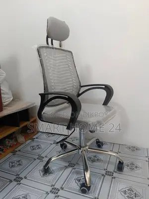 Premium Grey Ergonomic Mesh Office Chair with Headrest