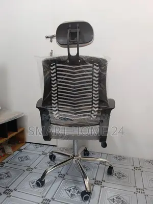 Premium Grey Ergonomic Mesh Office Chair with Headrest