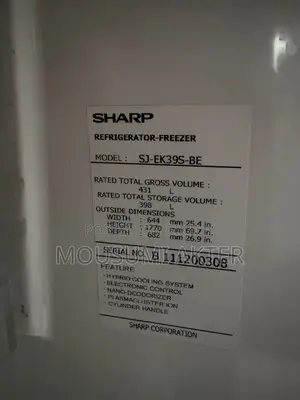 Sharp 431 Litre Fridge