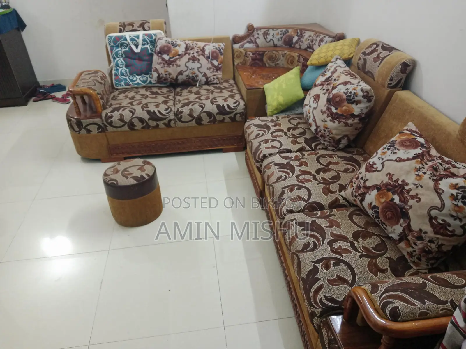 Burma Takh Wood Corner Sofa Set