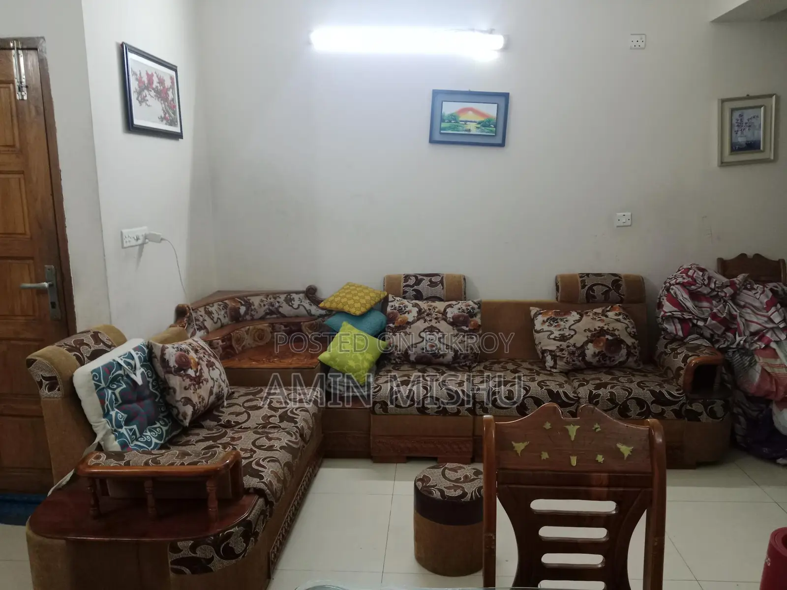Burma Takh Wood Corner Sofa Set