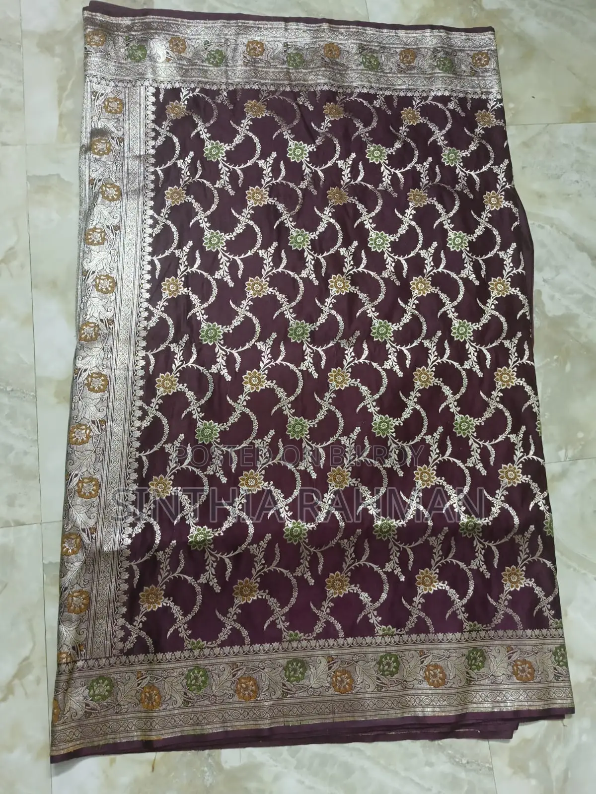 Maroon Banarasi Saree