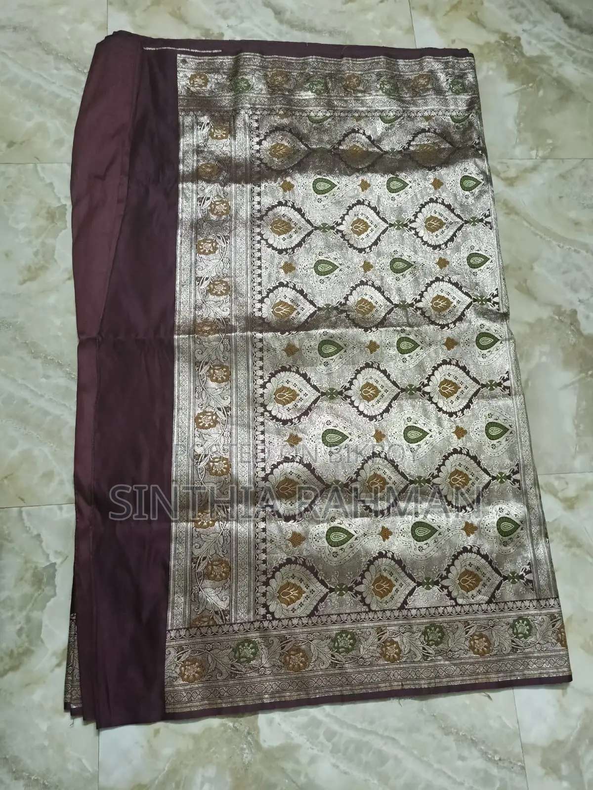 Maroon Banarasi Saree