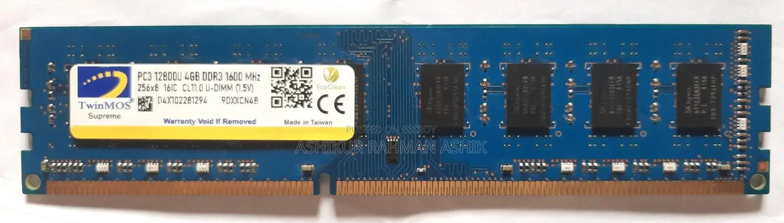 DDR3 4GB 1600MHz Desktop RAM