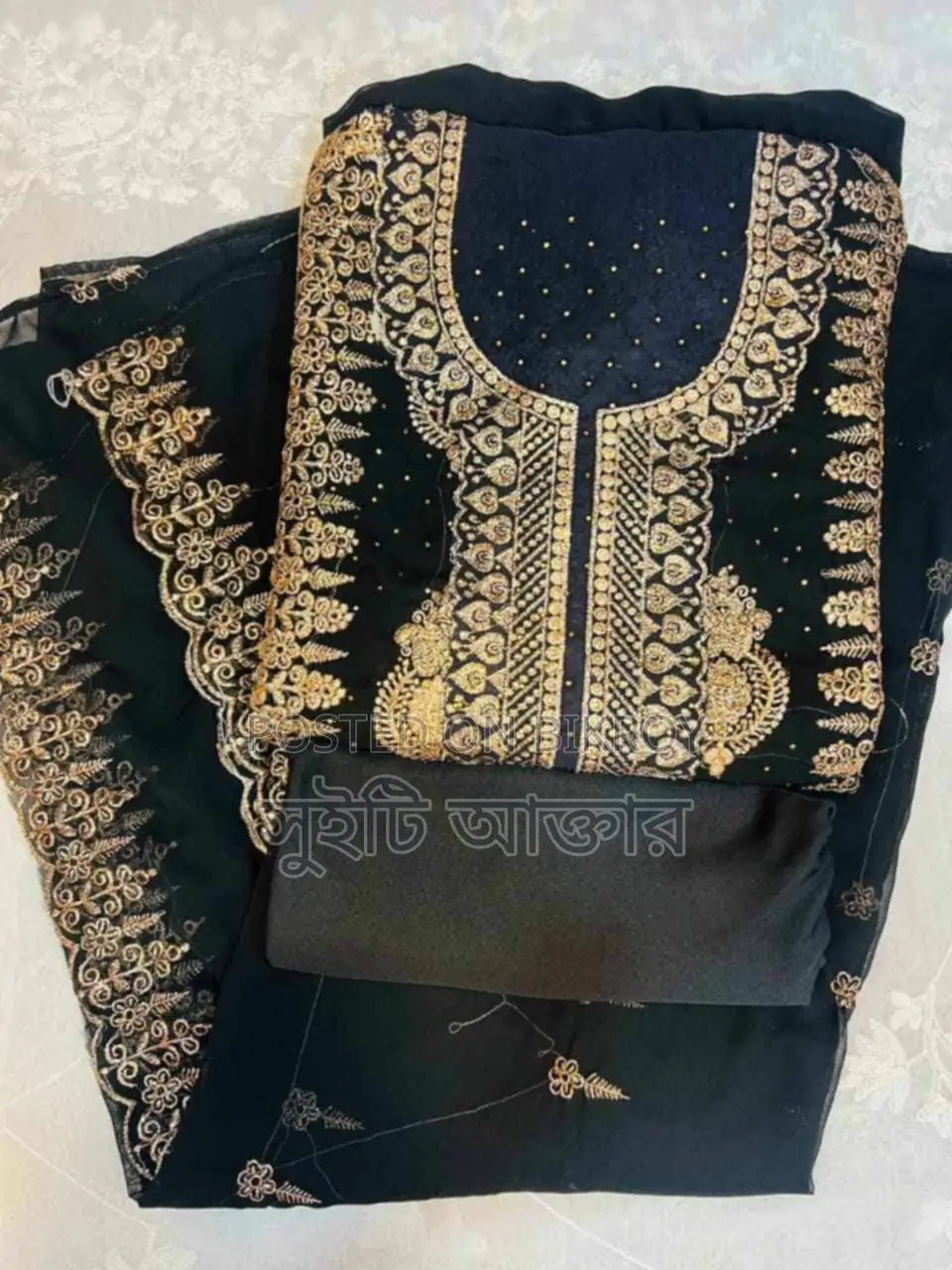 Gorgeous Georgette Three-Piece with Cash on Delivery.