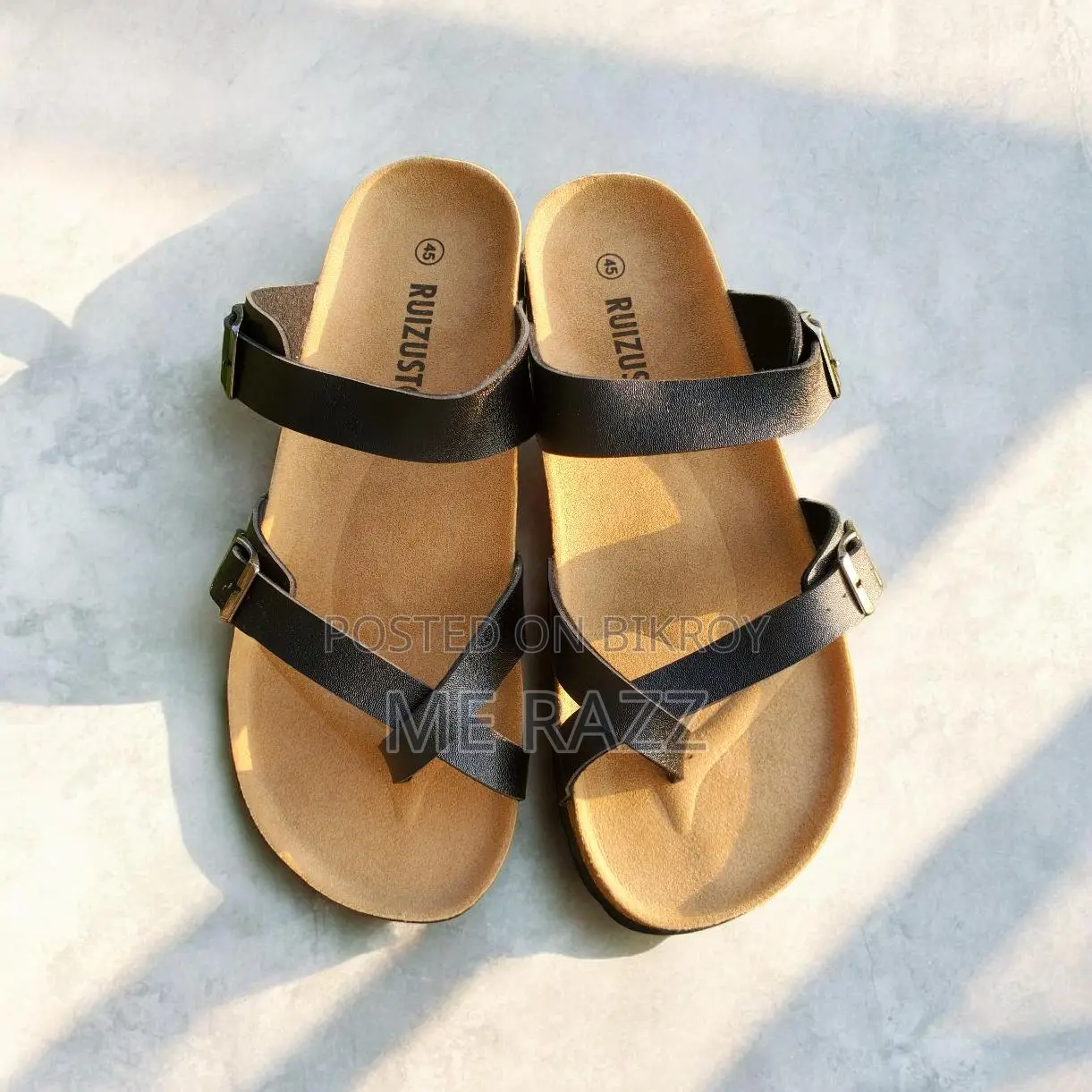 Premium Men’s Leather Sandals – Original Product Box with Tag