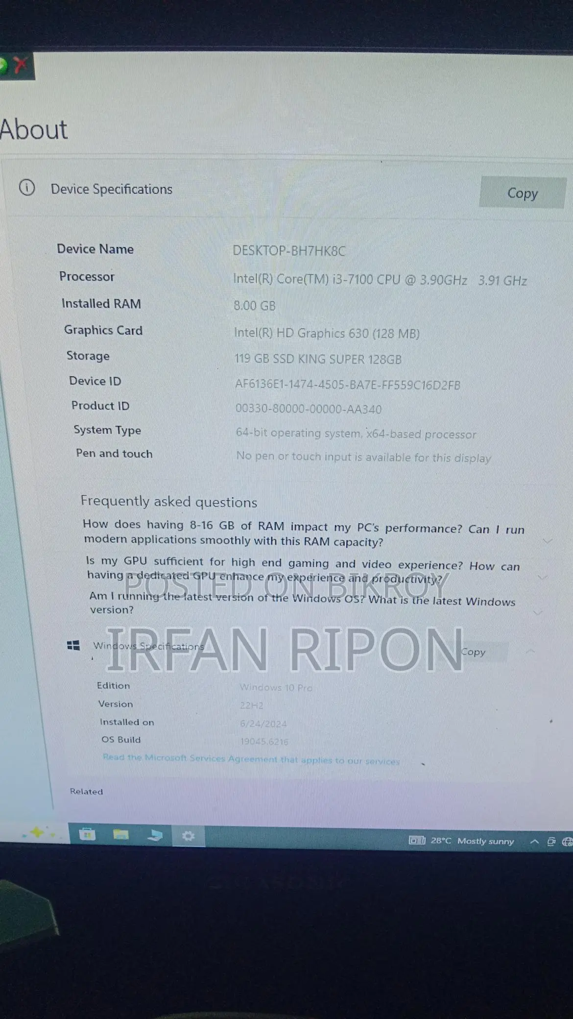 Desktop Computer for sale