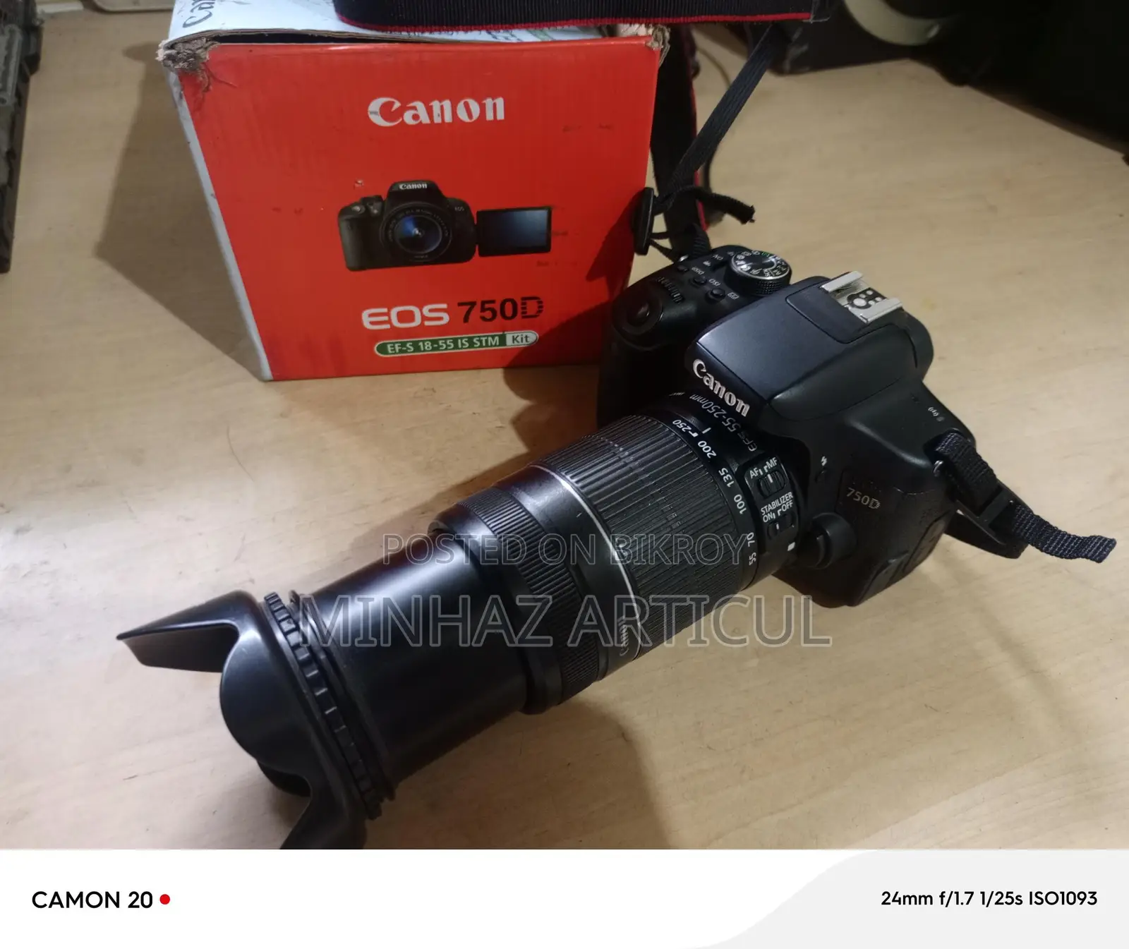 Canon EFS 750d With 55-250mm stm Telephoto Zoom Lens