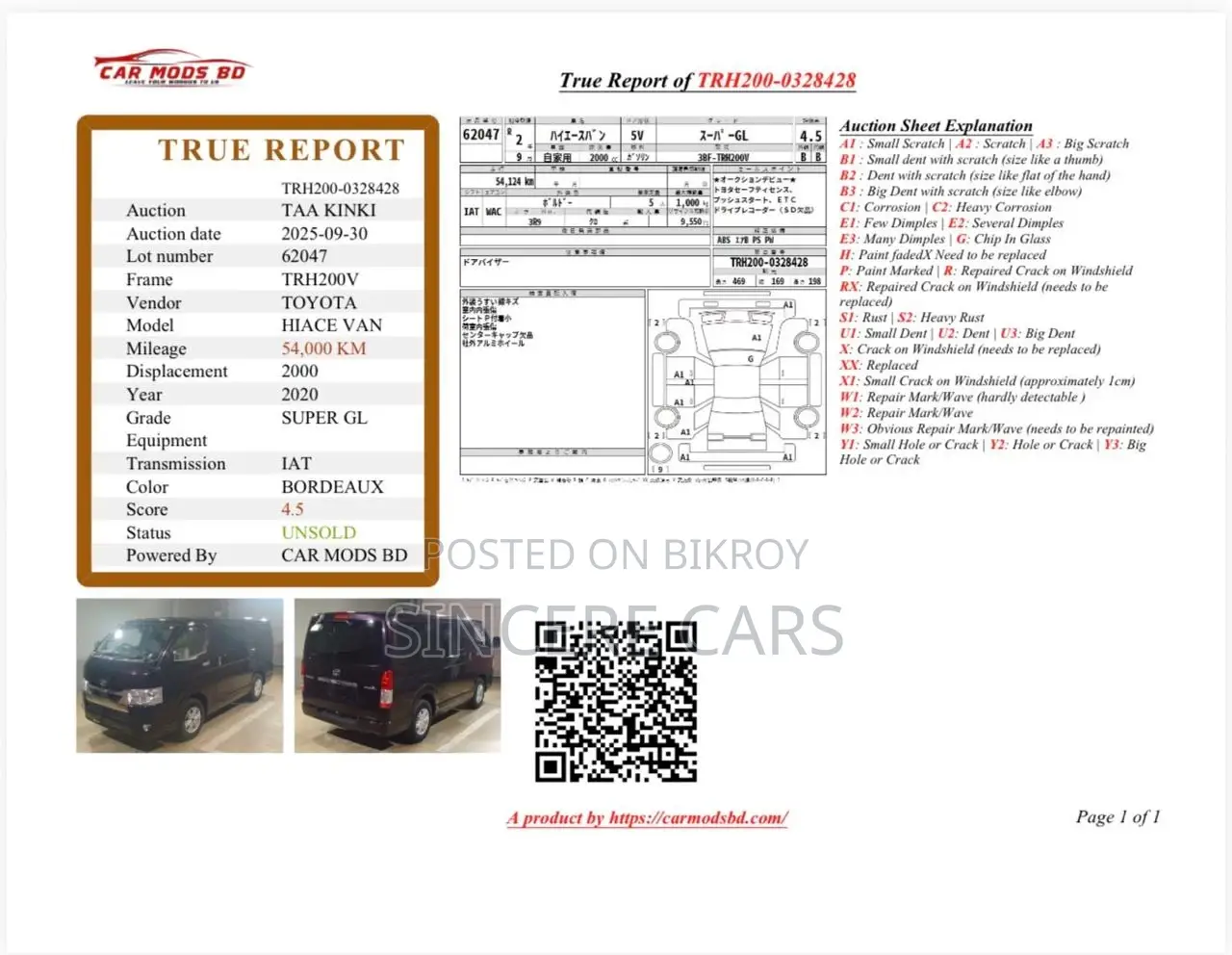 Toyota Hiace Super GL Wine 4.5 2020