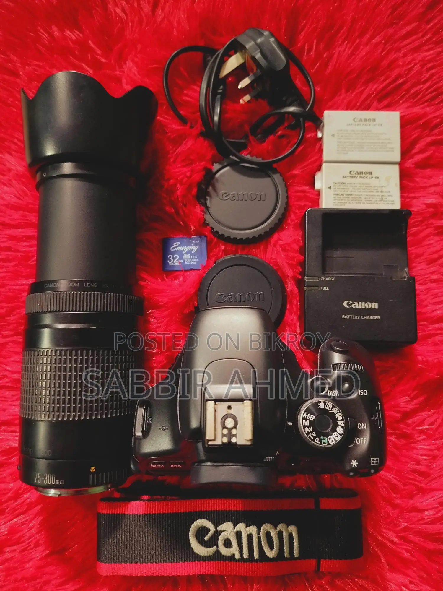 Canon 600d with 75-300mm zoom lens fresh condition