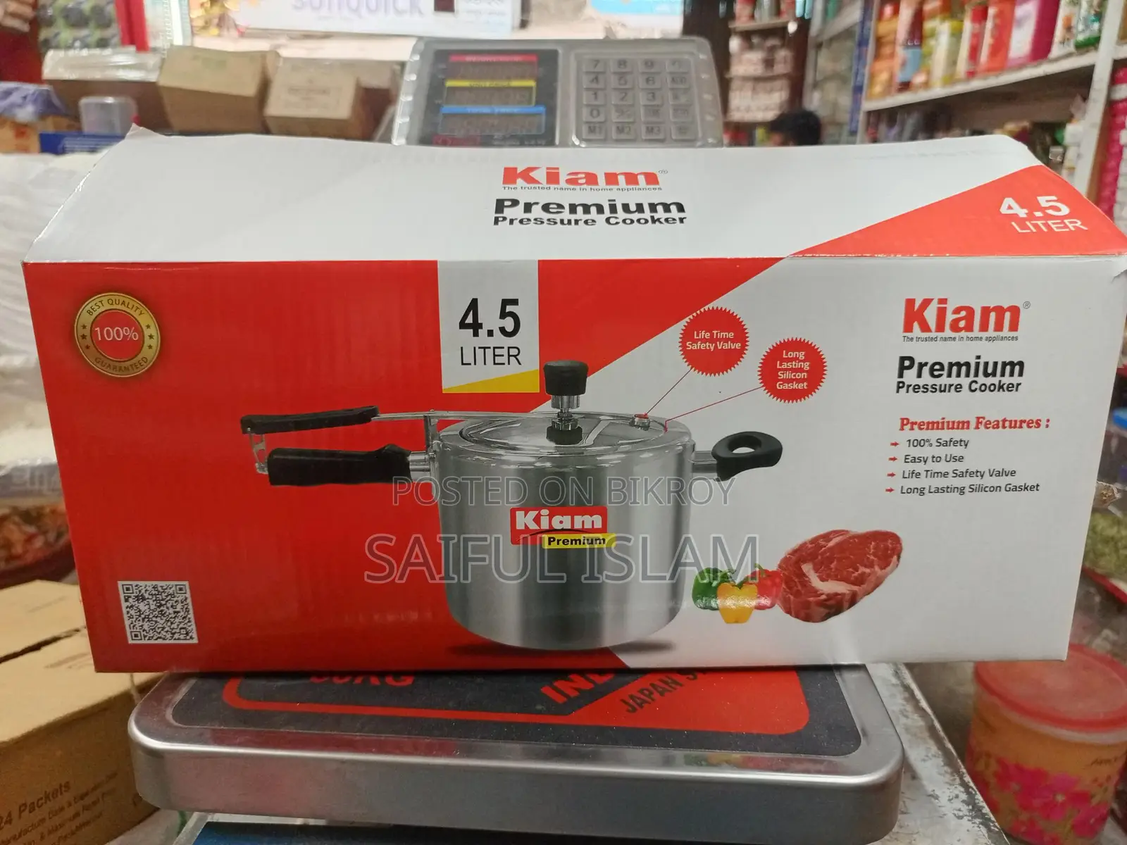 Kiam 4.5 Liter Premium Pressure Cooker (New)
