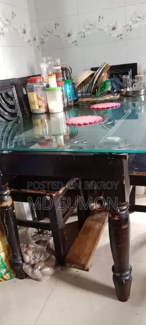 Malaysian Large Dining Table with 6 Chairs for Sale