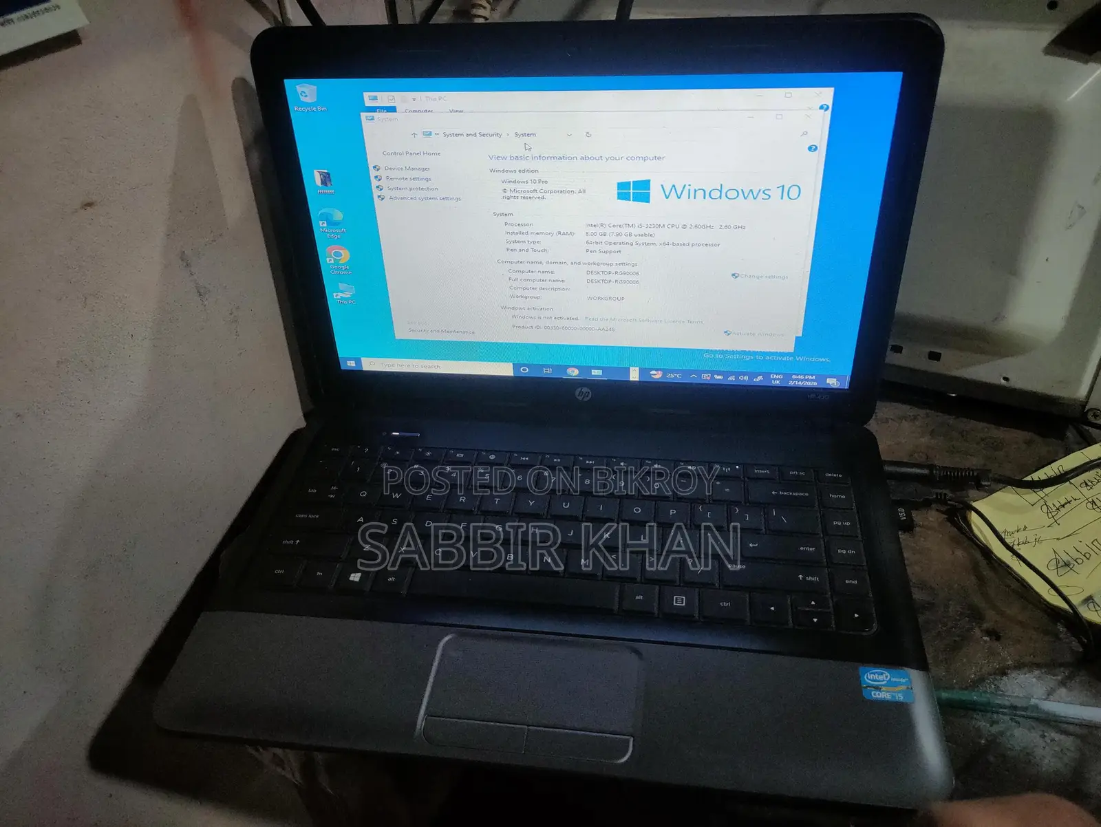 HP Laptop Core i5, 8GB RAM