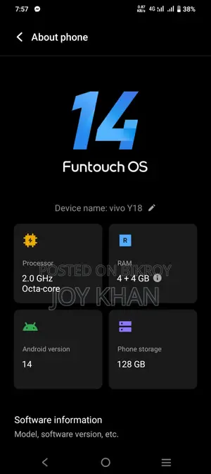 Vivo Y18 . (Used)