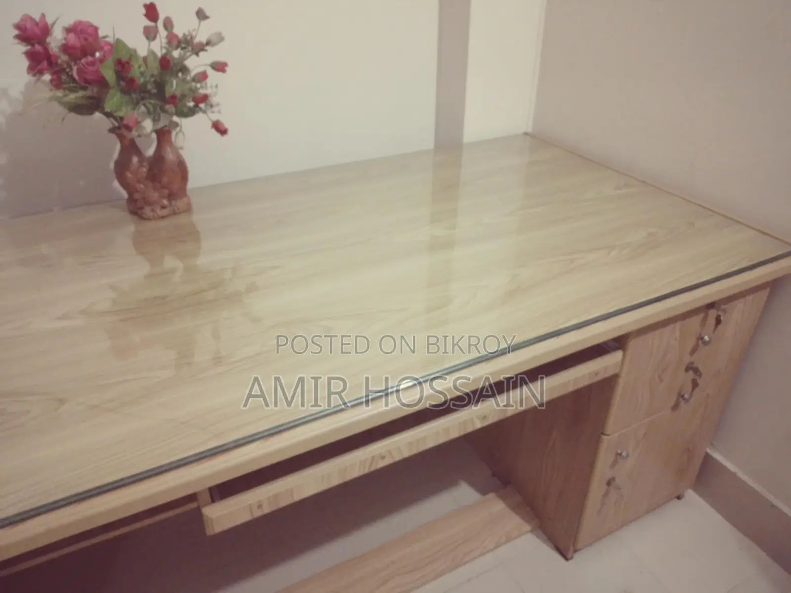 অফিস টেবিল 3f×7f with 10mm Glass