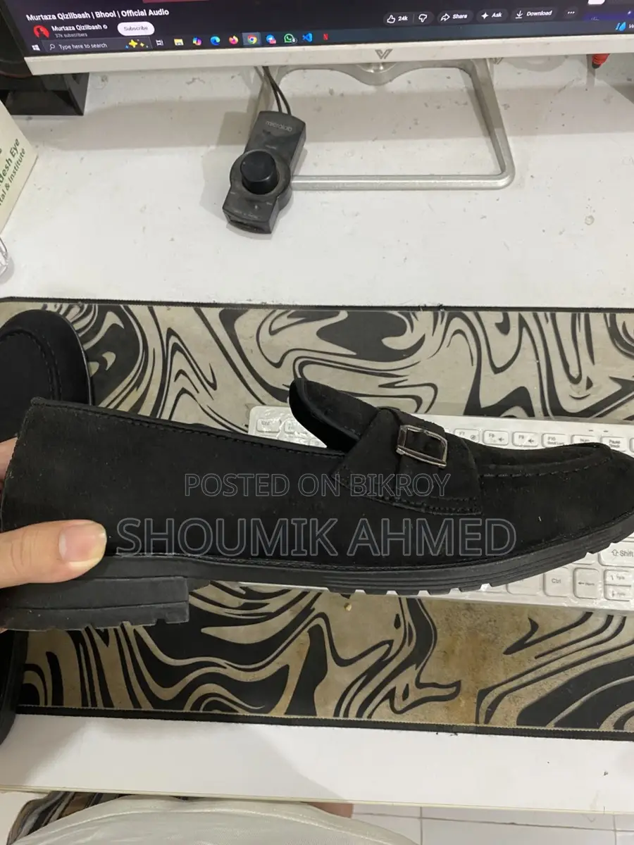 Black Suede Leather Loafer