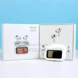 E9 Pro Airpods Touch with LED Display (ANC & ENC Supported) White