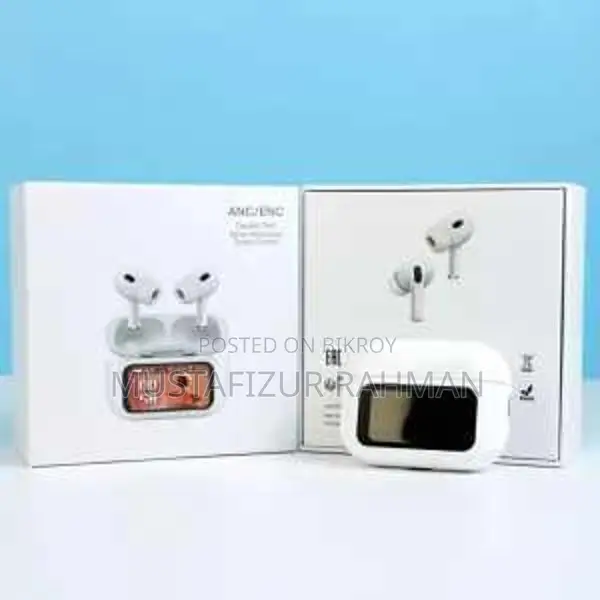 E9 Pro Airpods Touch with LED Display (ANC & ENC Supported) White