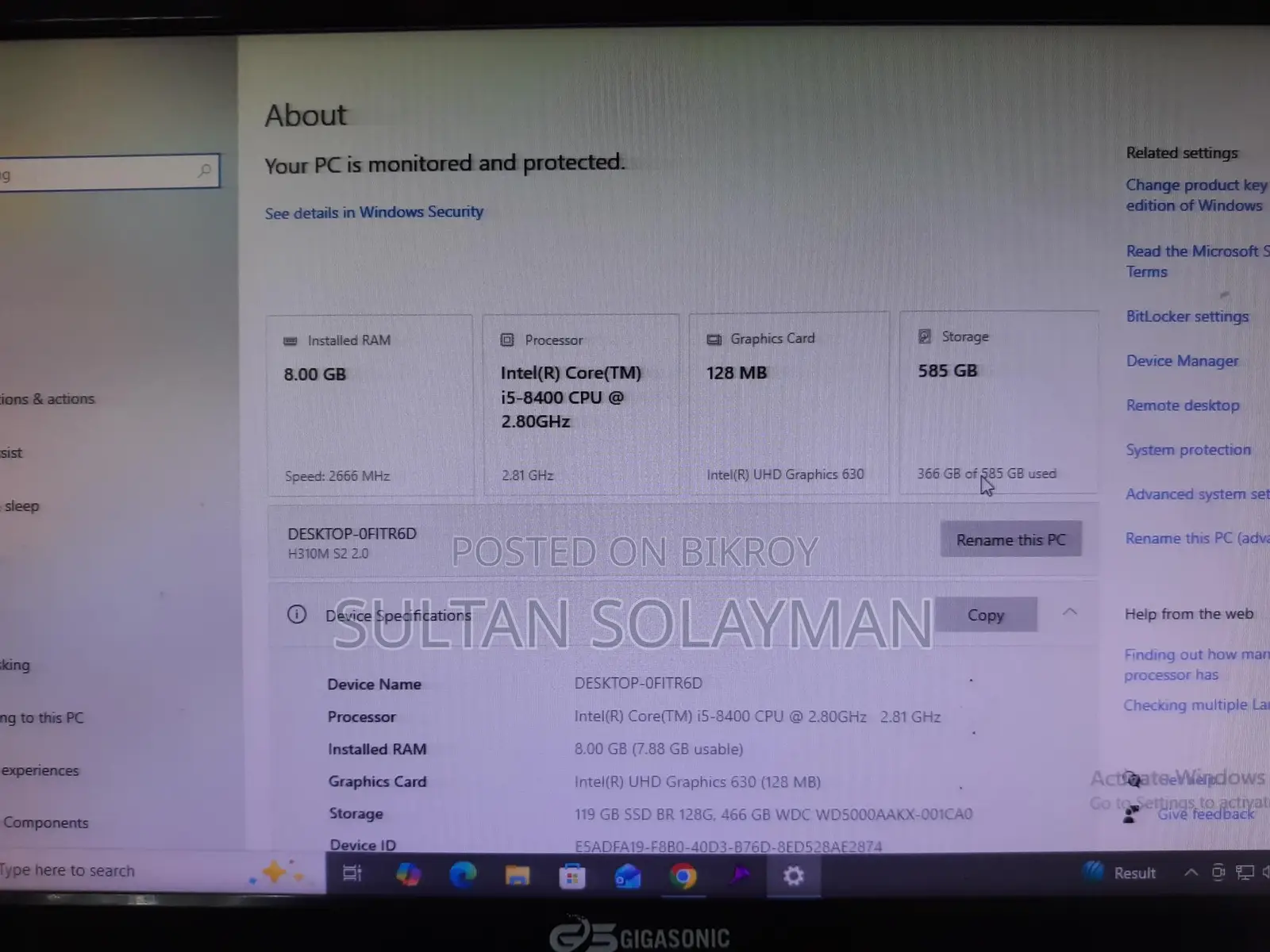 PC sell for i5 8gen