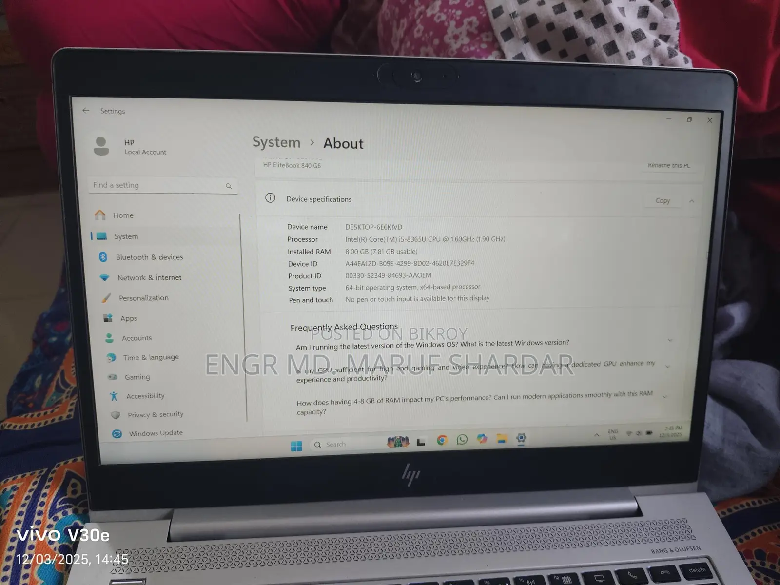 HP Laptop For Sale