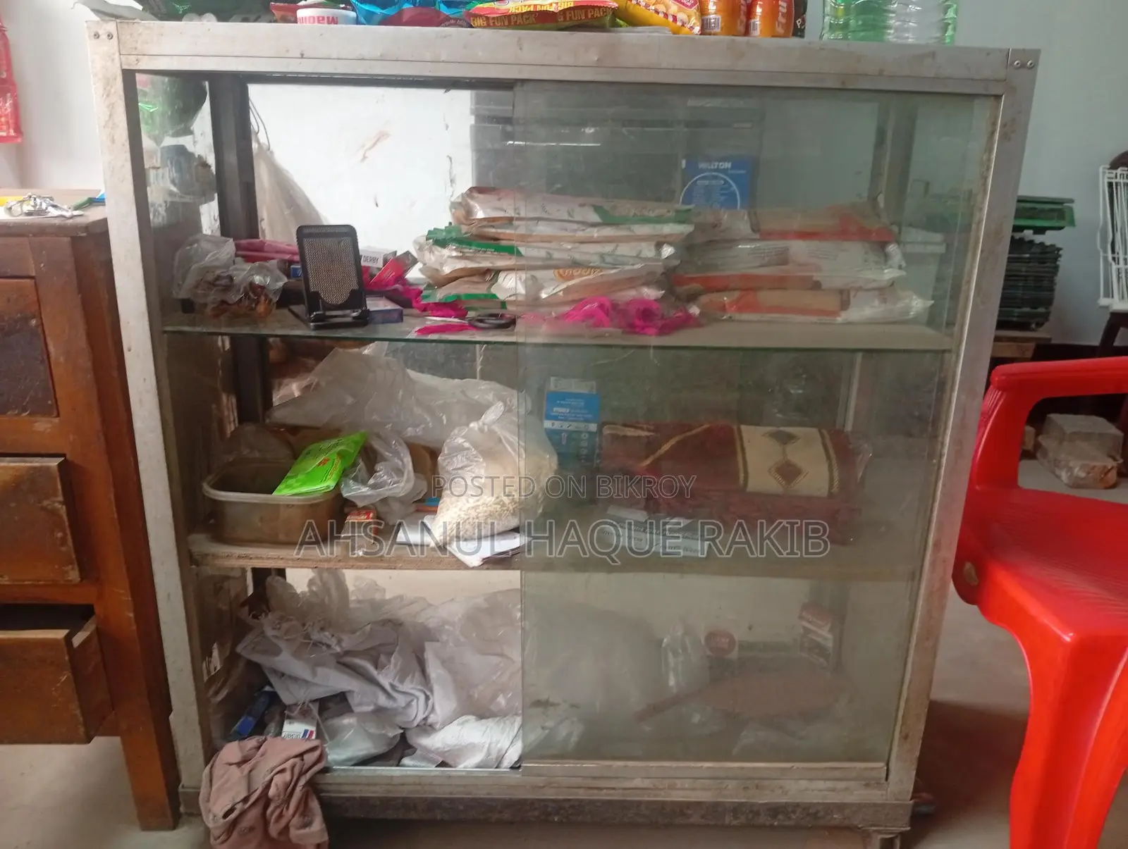 Shop items, rack, showcase