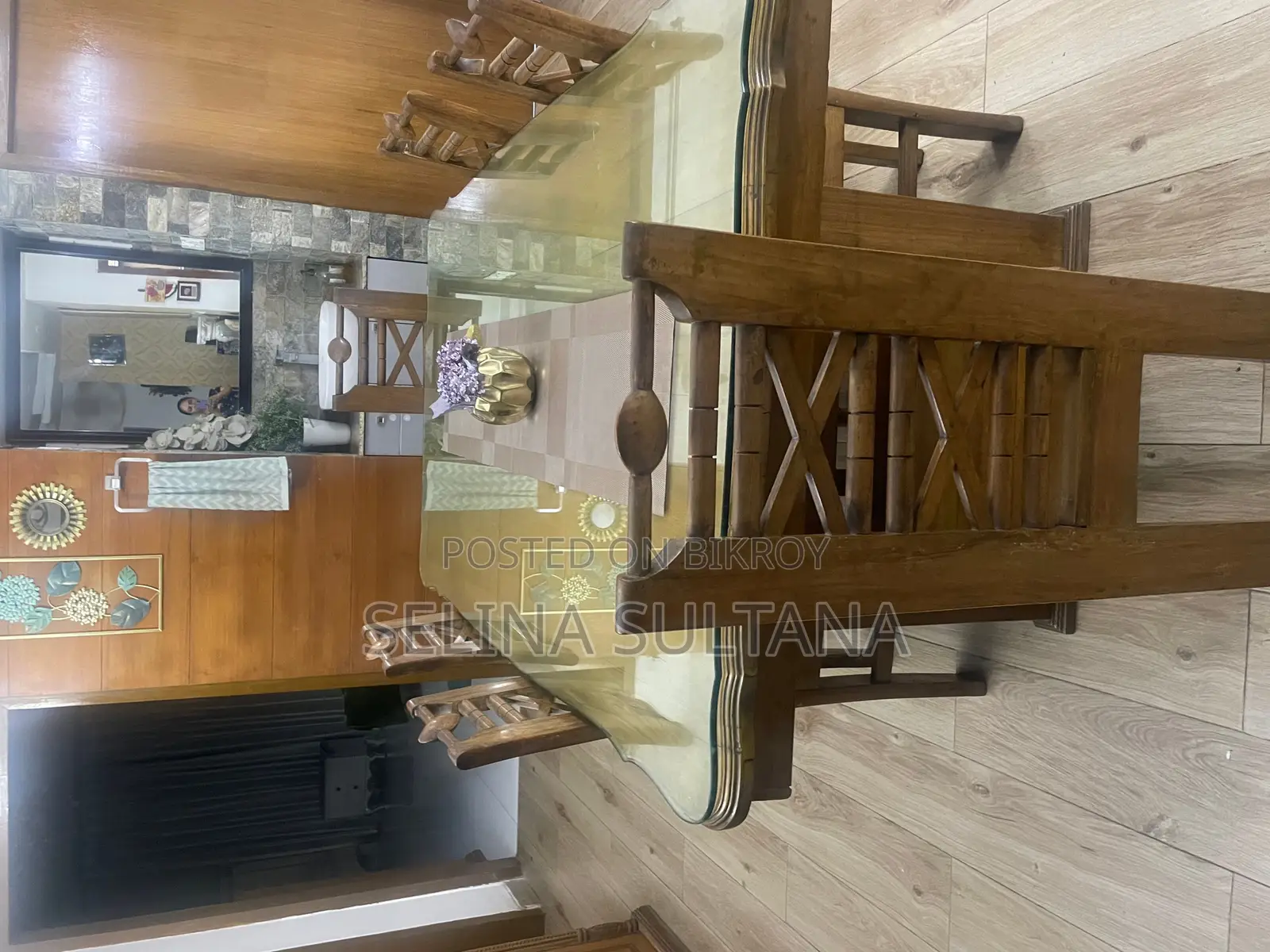 Original Segun Wood 6 Seater Dining Table with Chair
