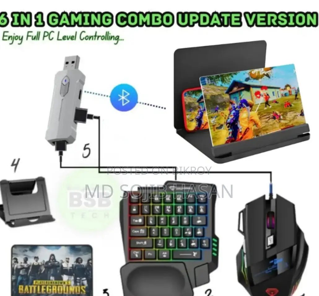 6 in 1 phone keyboard combo