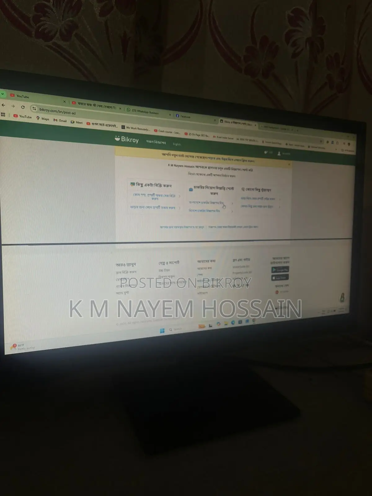 DELL 19 inc Monitor 1 Black Line Spot