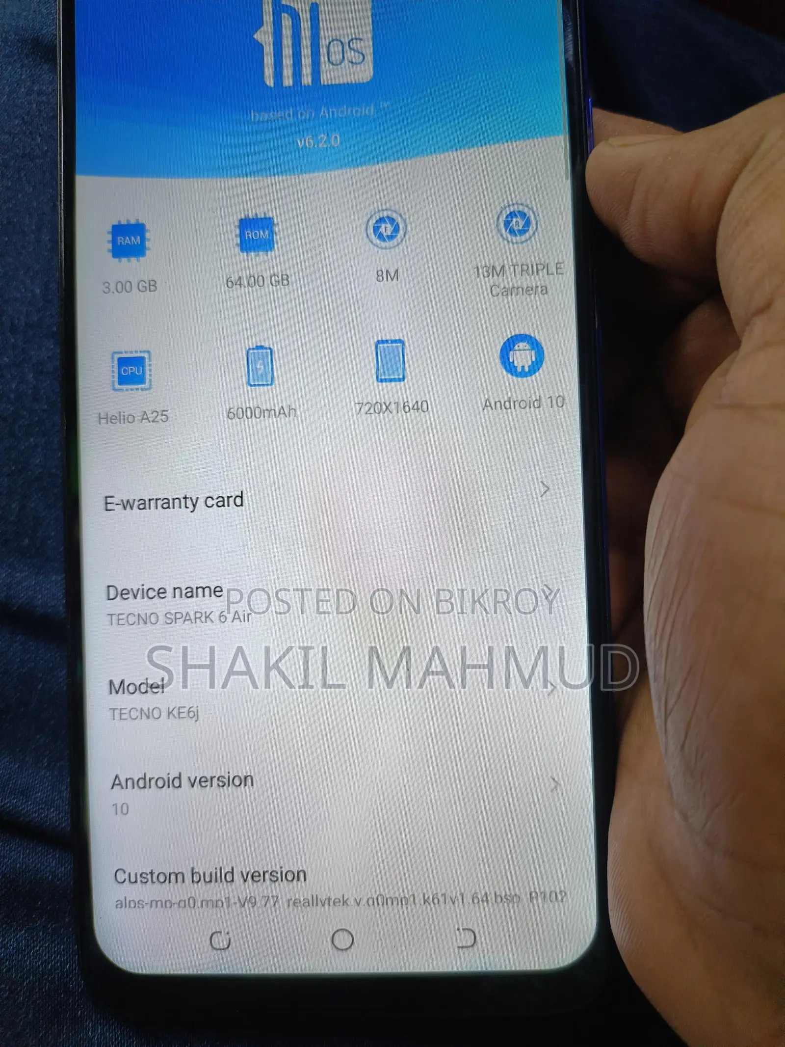 Tecno Spark 6 Air 3/64 GB (Used)