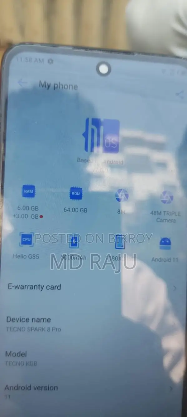 Tecno Spark 8 Pro 6+3 (Used)
