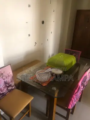 Glass Table and Bench Chair 6 Seat
