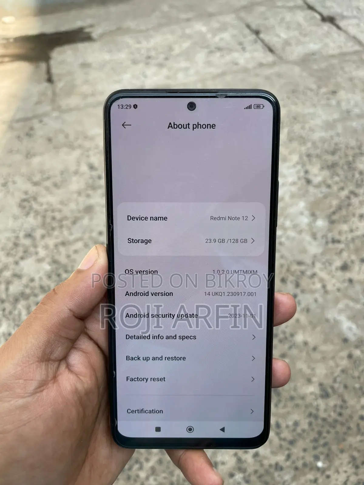 Xiaomi Redmi Note 12 100% Good (Used)