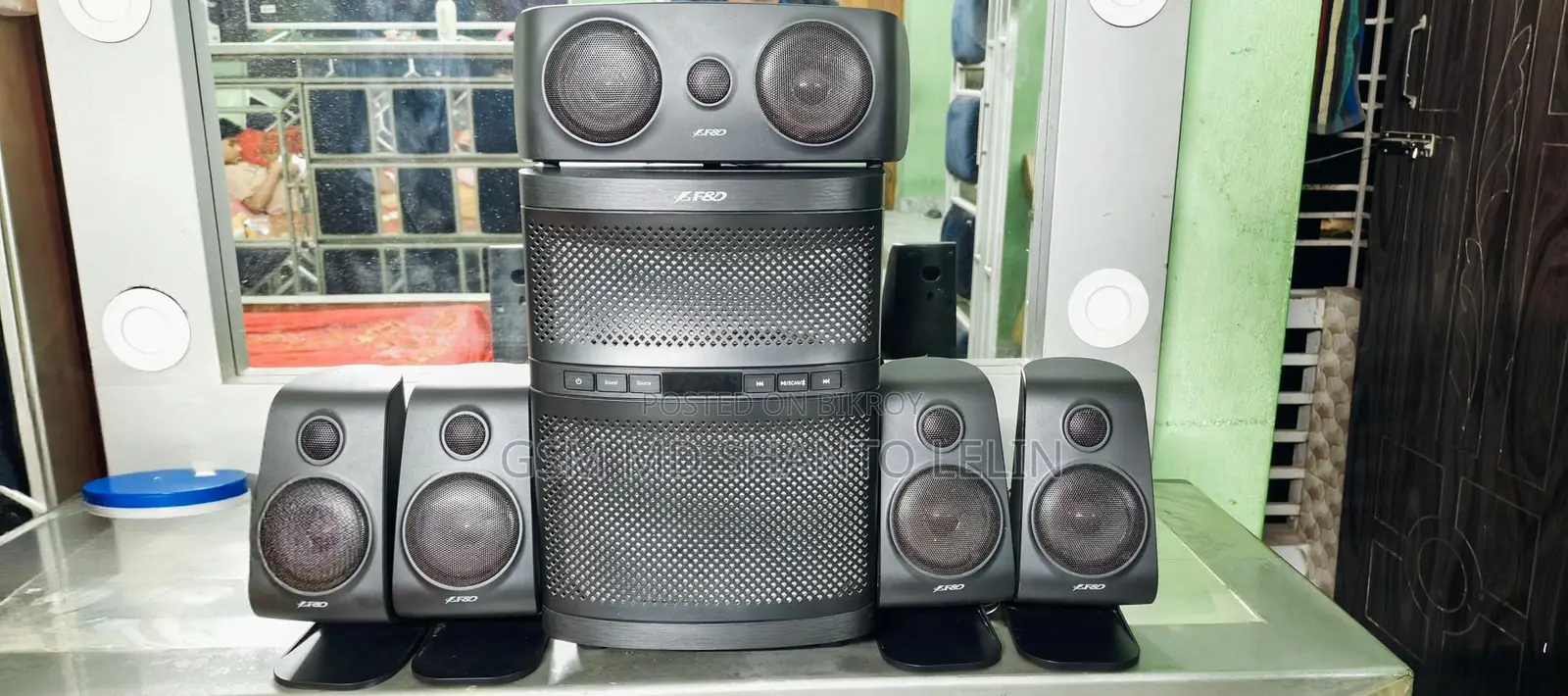 High-Quality Sound System with Five Speakers