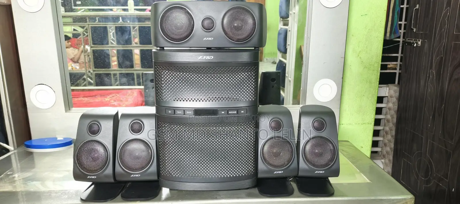 High-Quality Sound System with Five Speakers