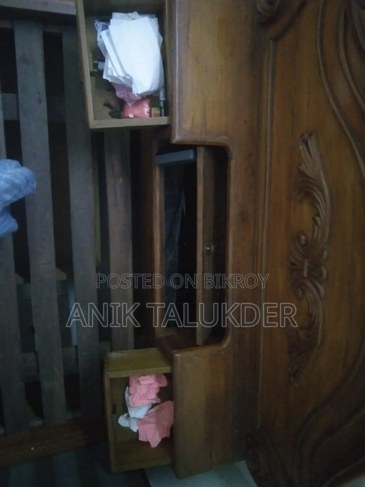 ড্রয়ারসহ পিওর সেগুন কাঠের লাক্সারি বক্স বেড(৭'৬ X ৪'৬)- সুপার কন্ডিশন!